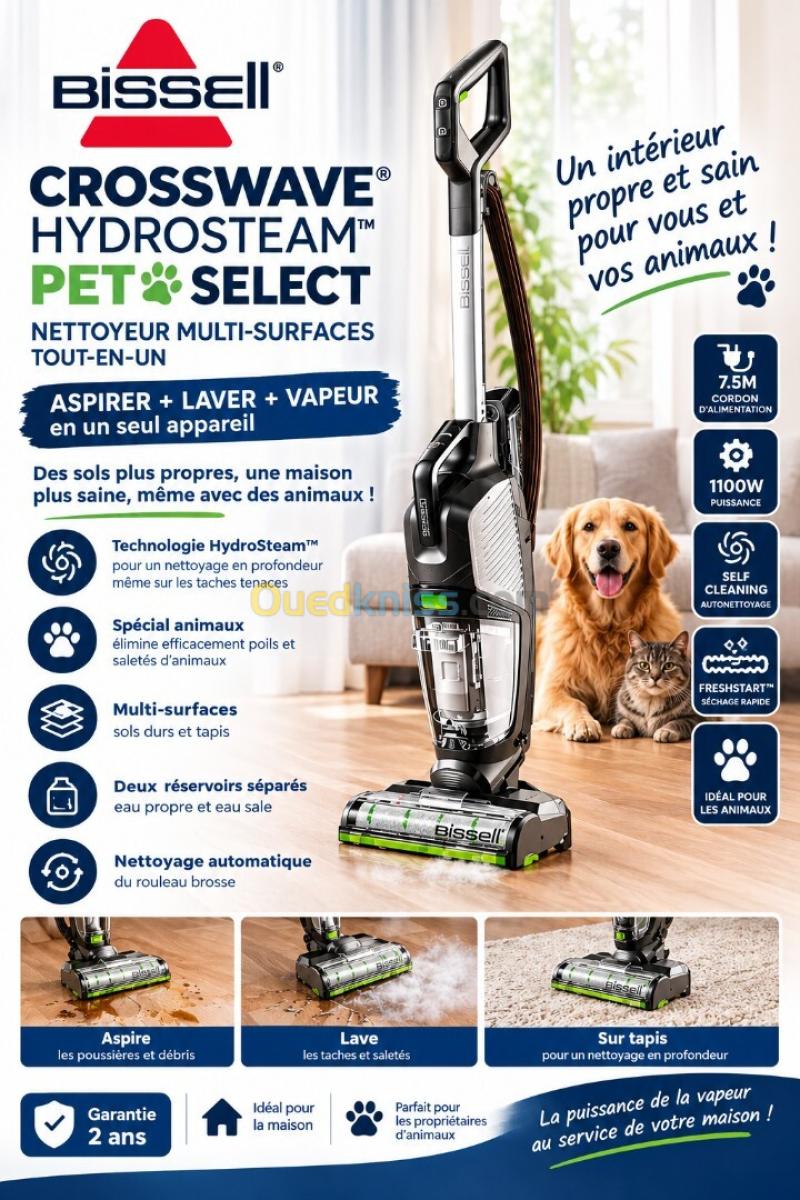 Aspirateur Bissell Crosswave Hydrosteam Pet Select Nettoyeur Multifonction 2