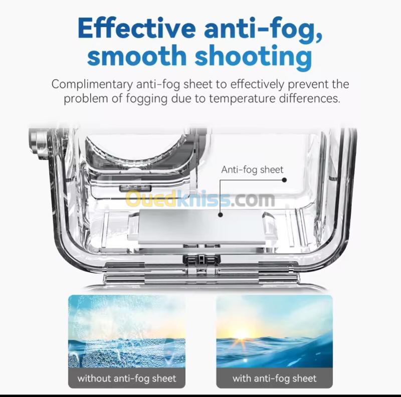 Caisson étanche 45m Telesin pour Dji osmo action 5 pro action 4 et action 3 5