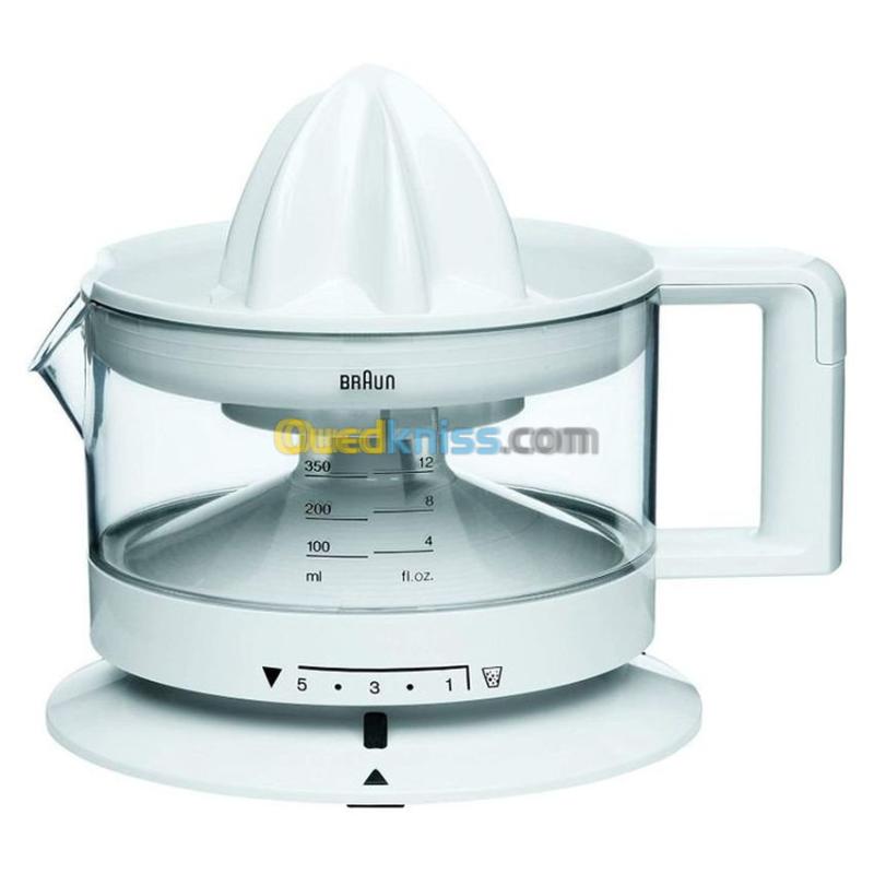 BRAUN Presse Agrumes Electrique CJ3000 ,350 ml, 20 W, Plastique/ Blanc