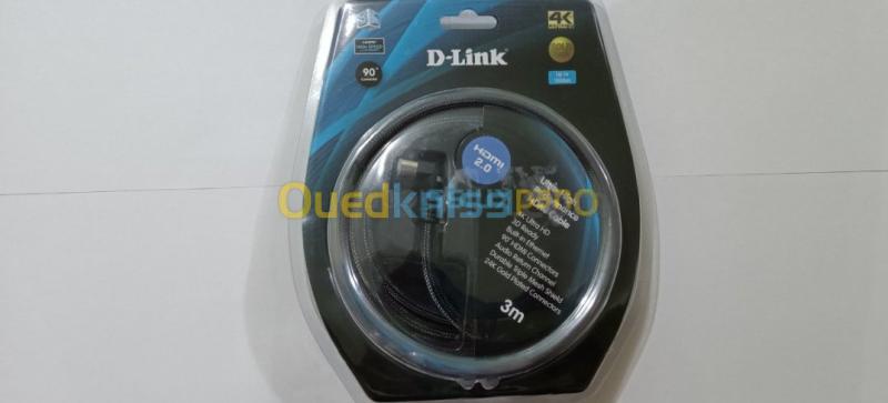D-link HDMI 2.0 Type A Nylon Braided 3M 2