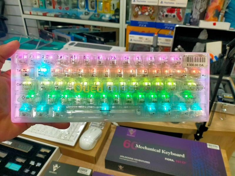 Clavier MAGMA Fiora 60% Crystal F61CT Red (Mécanique_Bluetooth_Wireless_RGB) 2