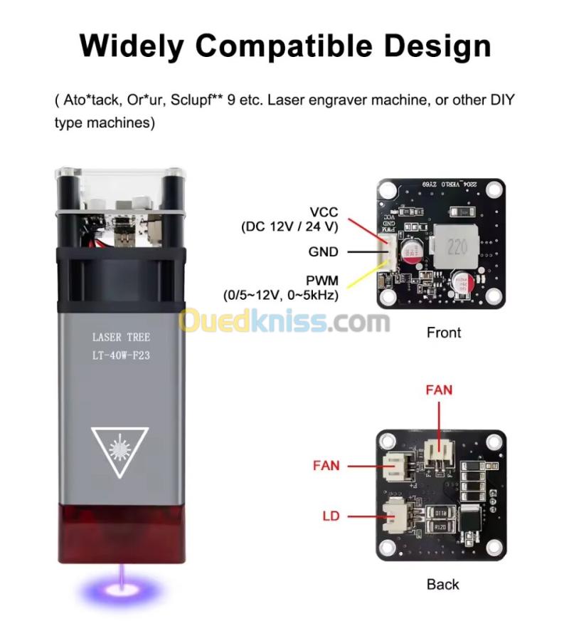 Module Tête Laser CNC 40W, رأس ليزر فقط 3