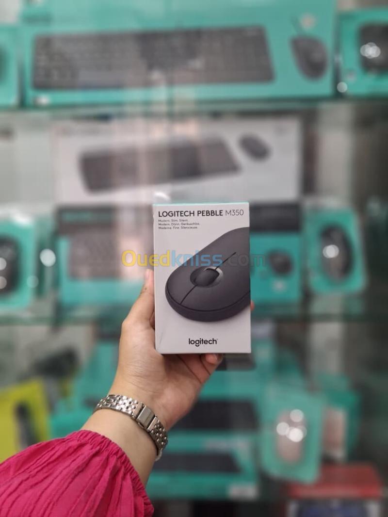Souris Sans Fil Logitech M350 Pebble Bluetooth Silencieuse & Ultra-Fine Noir & Rose