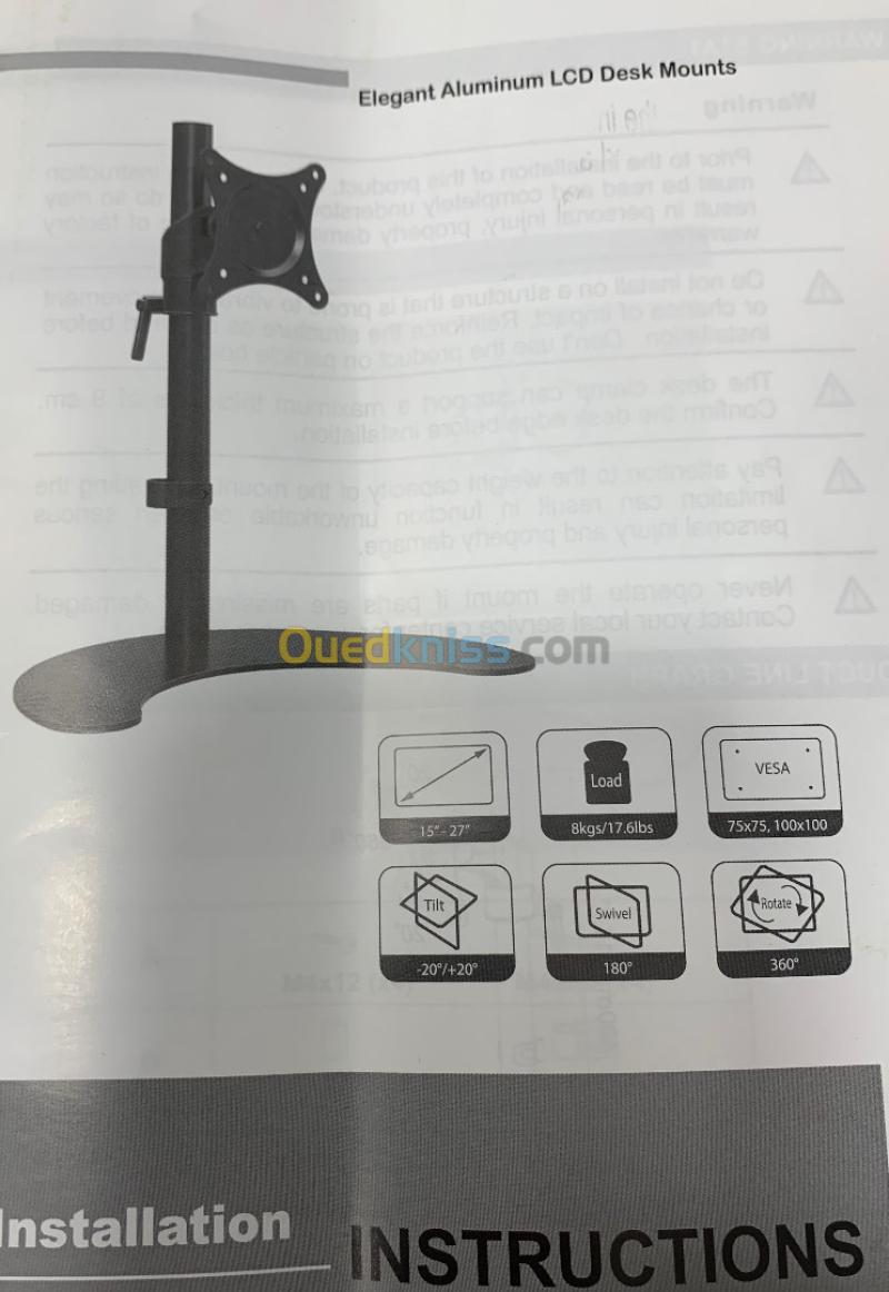 Elegant aluminum lcd desk mounts Support pour Écran  15 inch -27 inch  3