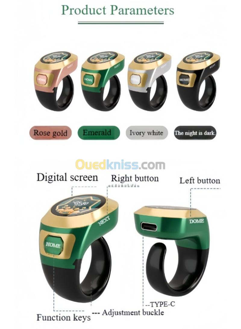 Bague Tasbih S6 Écran OLED Couleur et Compteur Numérique 5