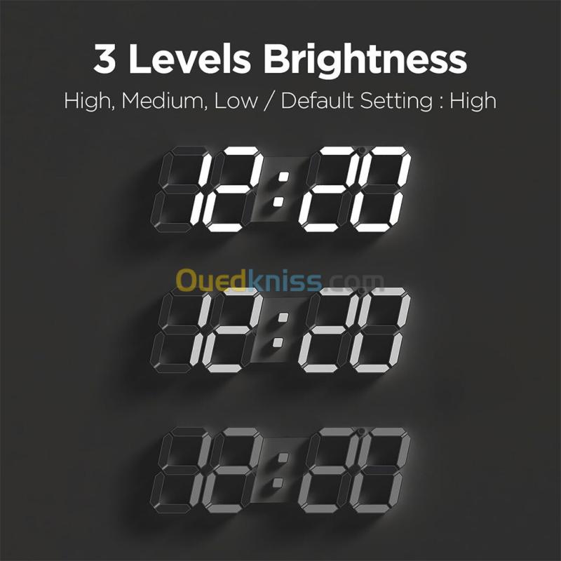 Horloge LED Murale 3D Blanche GH0720L Design Moderne 10