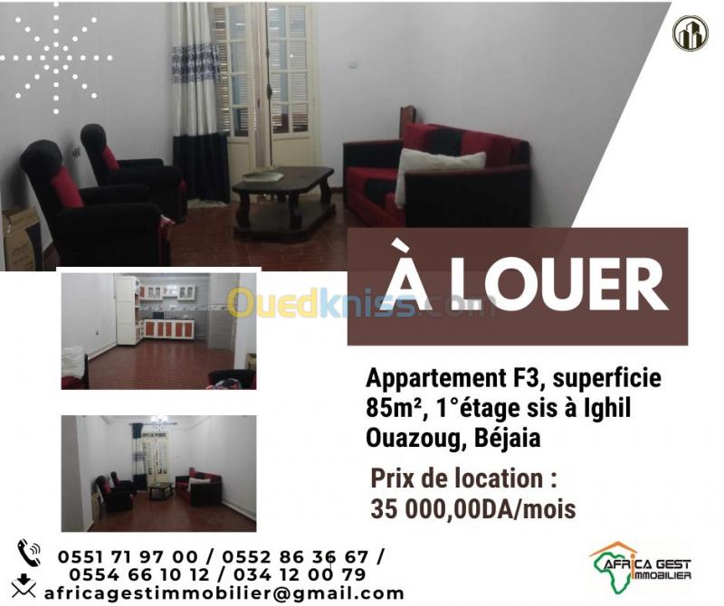  Location Appartement F3 Béjaïa Bejaia