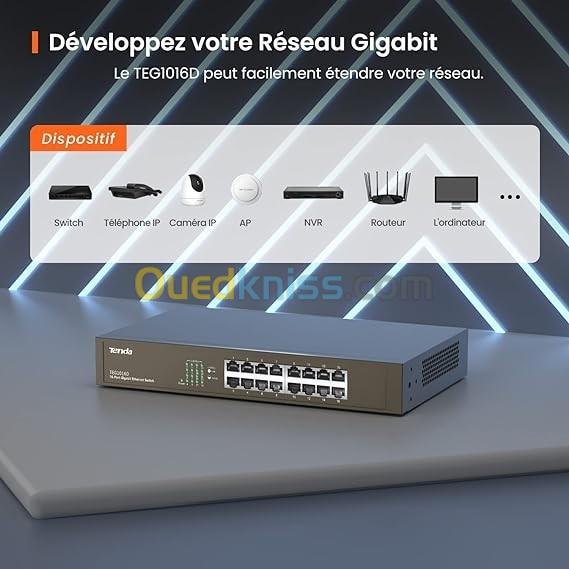 Switch Tenda TEG1016D Ethernet 16 Ports, Switch Gigabit 10/100/1000 Mbps 2