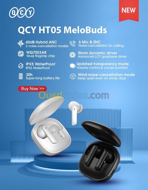  Ecouteurs Bluetooth QCY HT05 Melobuds ANC