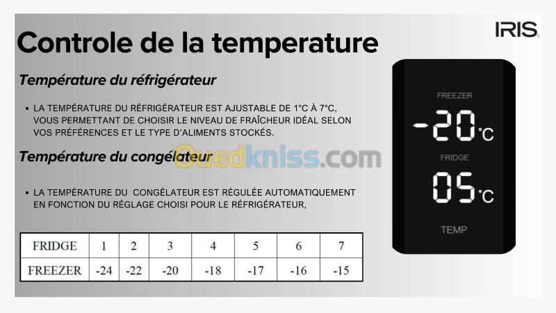 REFRIGERATEUR IRIS IR-DD480 DEFROST (AFFICHEUR DIGITAL) 7