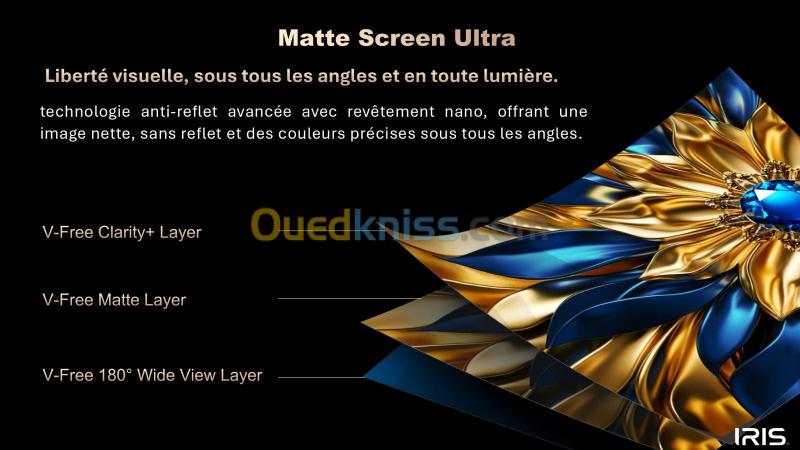TELEVISEUR IRIS 75" S9800 QD-MINILED ANDROID 14 GOOGLE TV  UHD 4K 144hz MATTE SCREEN 7