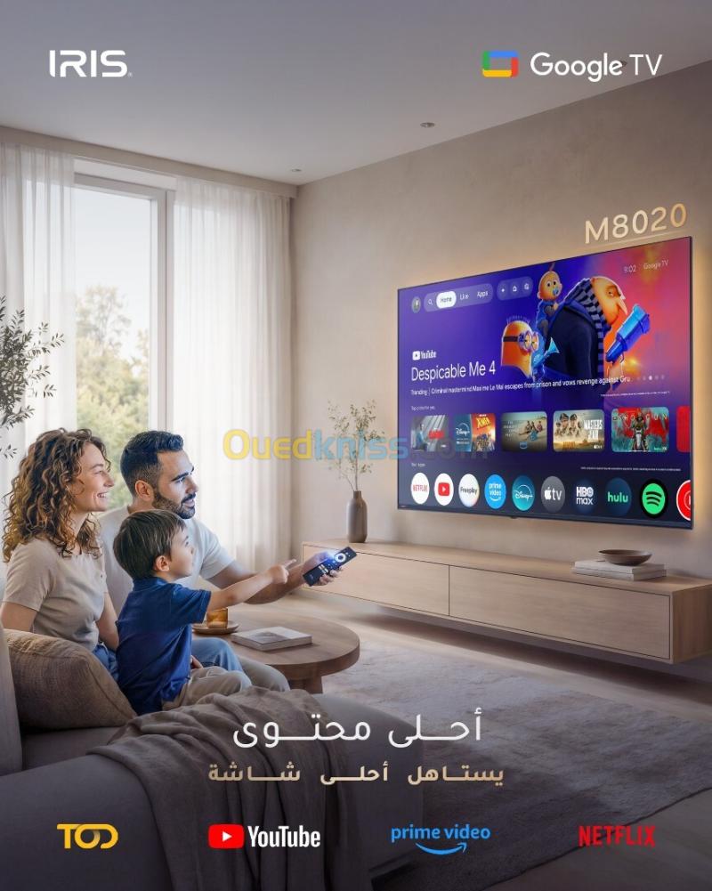 TELEVISEUR IRIS 75 M8020 MINILED ANDROID 14 GOOGLE TV 75POUCES UHD 4K 120Hz MATTE