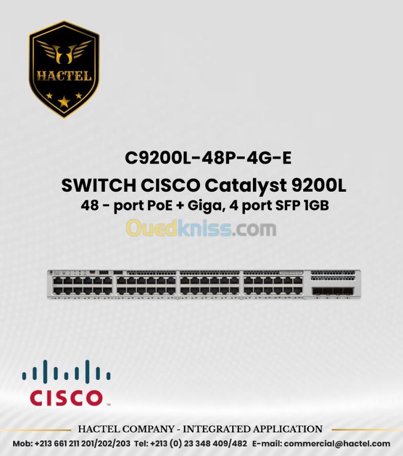 CISCO Switch C9200L 24 et 48 Port PoE et Non PoE avec 1GB SFP et 10GB SFP+ Ports 6