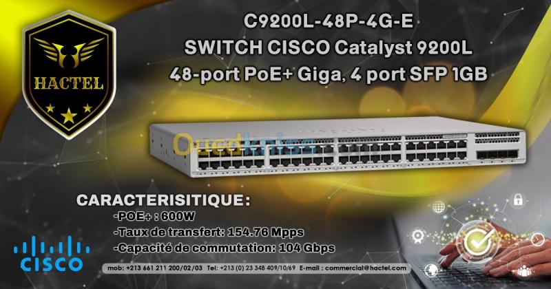  Switch Cisco C9200L-48P-4G-E