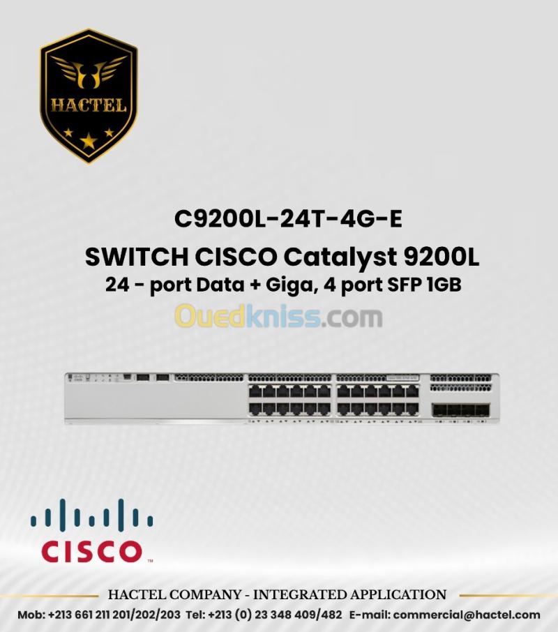 CISCO Switch C9200L 24 et 48 Port PoE et Non PoE avec 1GB SFP et 10GB SFP+ Ports 4