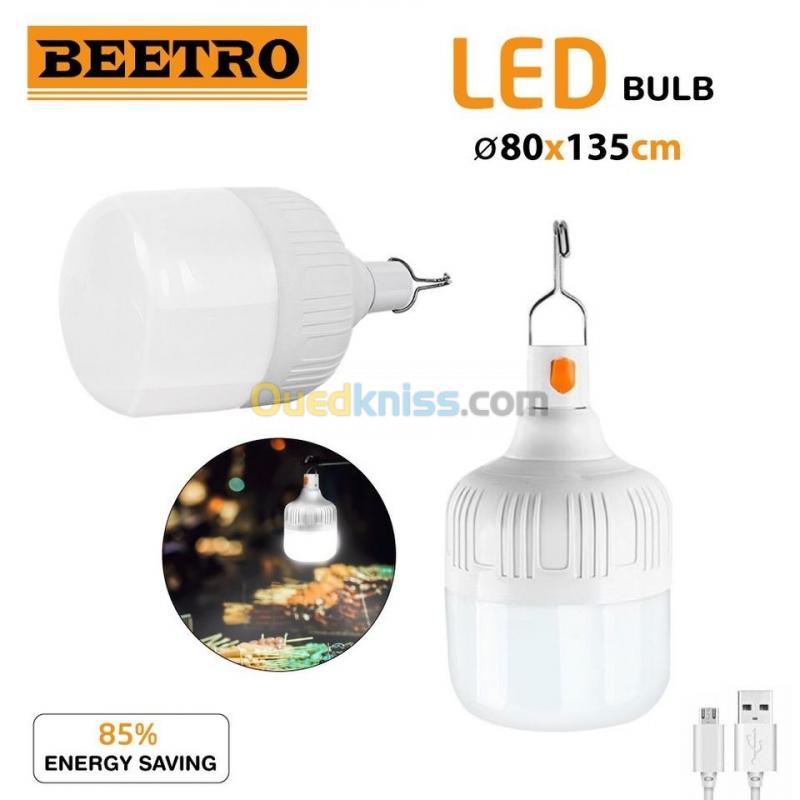  مصباح يدوي قابل للشحن فائق السطوع مع ثلاث مستويات للضوء BEETRO Lampe Bulb Rechargeable 