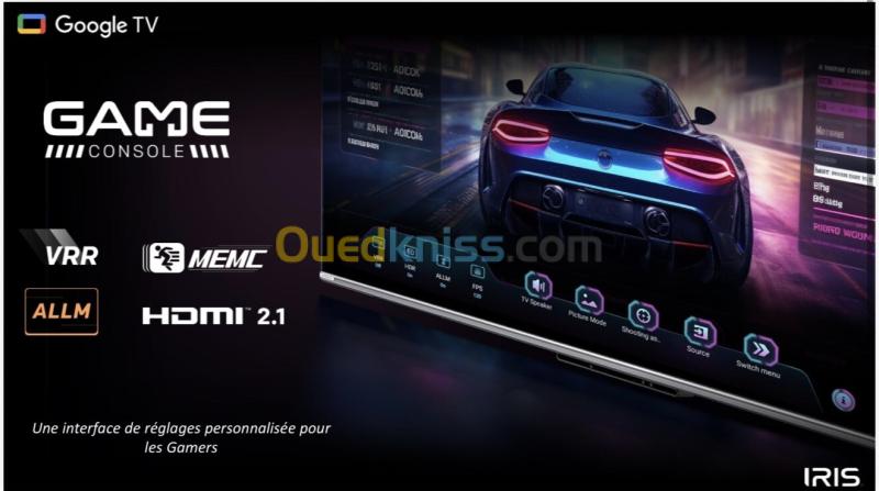 TV IRIS 65" QD MINI LED S9800 GOOGLE TV 144 Hz OMNIVIEW MEMC VRR ALLM 4k UHD ANDROID 14 + BARRE DE SON INTEGRÉE 8
