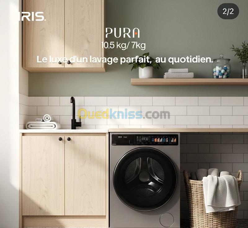 MACHINE À LAVER IRIS PURA 10.5 KG / 7KG SECHANTE