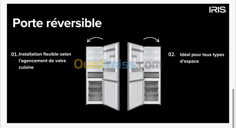 REFRIGERATEUR IRIS COMBINÉ 410 L INOX NO FROST AFFICHEUR TACTILE 8