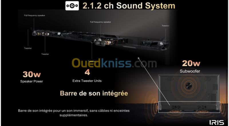 TV IRIS 55" QD MINI LED S9800 GOOGLE TV 144 Hz OMNIVIEW MEMC VRR ALLM 4k UHD ANDROID 14 + BARRE DE SON INTEGRÉE 6