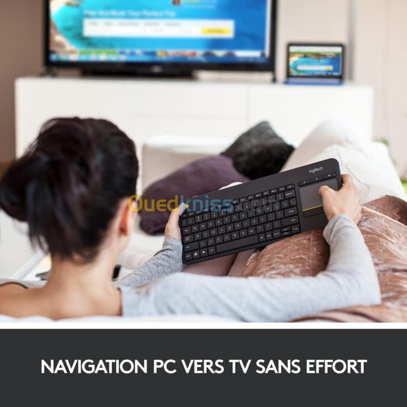 Logitech K400 Plus Clavier Sans Fil Touch TV Avec Contrôle Média et Pavé Tactile 5