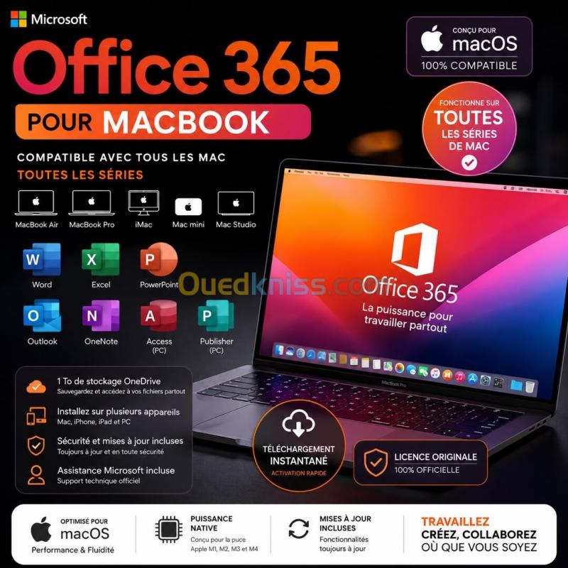 Microsoft 365 macbook  مع شهادة الظمان