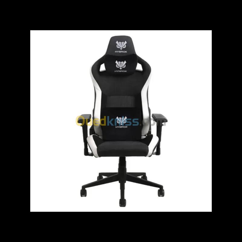 CHAISE GAMING HYBROK DESTINITY - CUIR PU - NOIR & GRIS - ACCOUDOIRS 4D - DOSSIER INCLINABLE 90 À 155 - COUSSINS FOURNIS - BALCK & GREY
