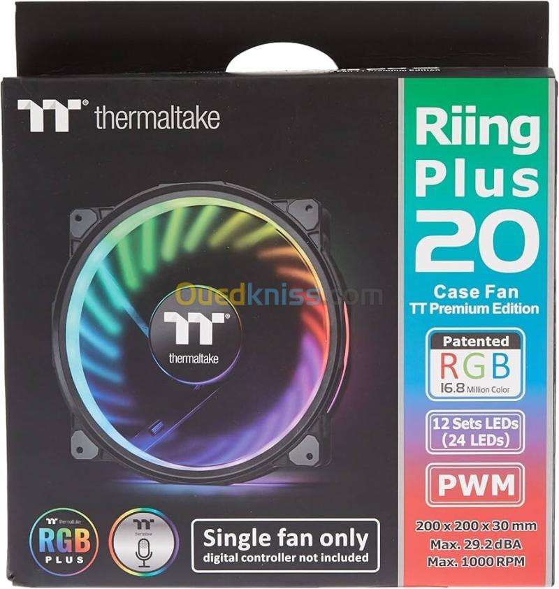 VENTILATEUR BOITIER THERMALTAKE RIING PLUS 20 RGB TTPREMIUM 2