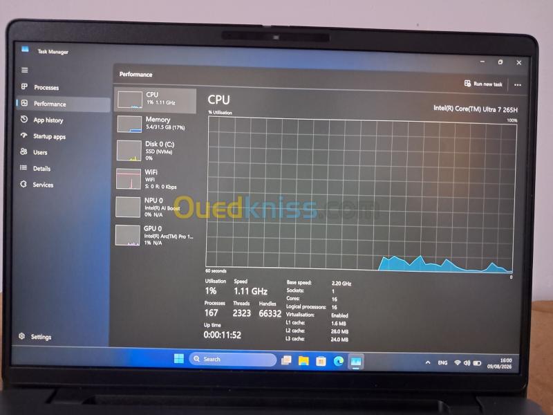 Dell Pro Max 14, Intel Core Ultra 7 265H/ Ultra 7 165H, 32GB DDR5 Ram 7500 Mts, 512GB espace SSD NVMe