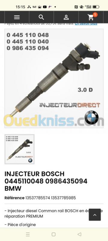  Injecteur BMW série 5 0