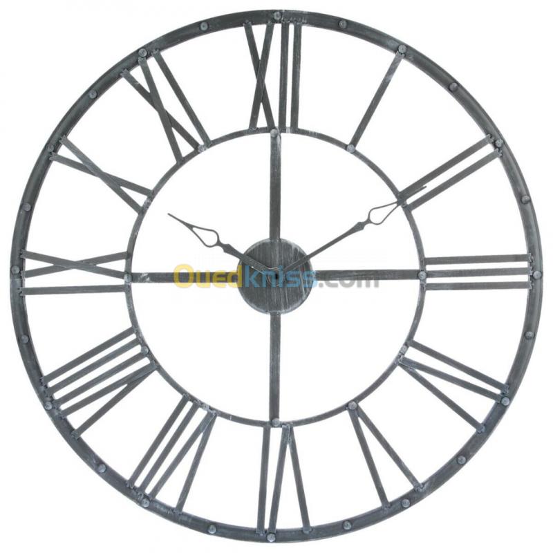  Horloge "Vintage" grise, métal D70 cm atmesphera
