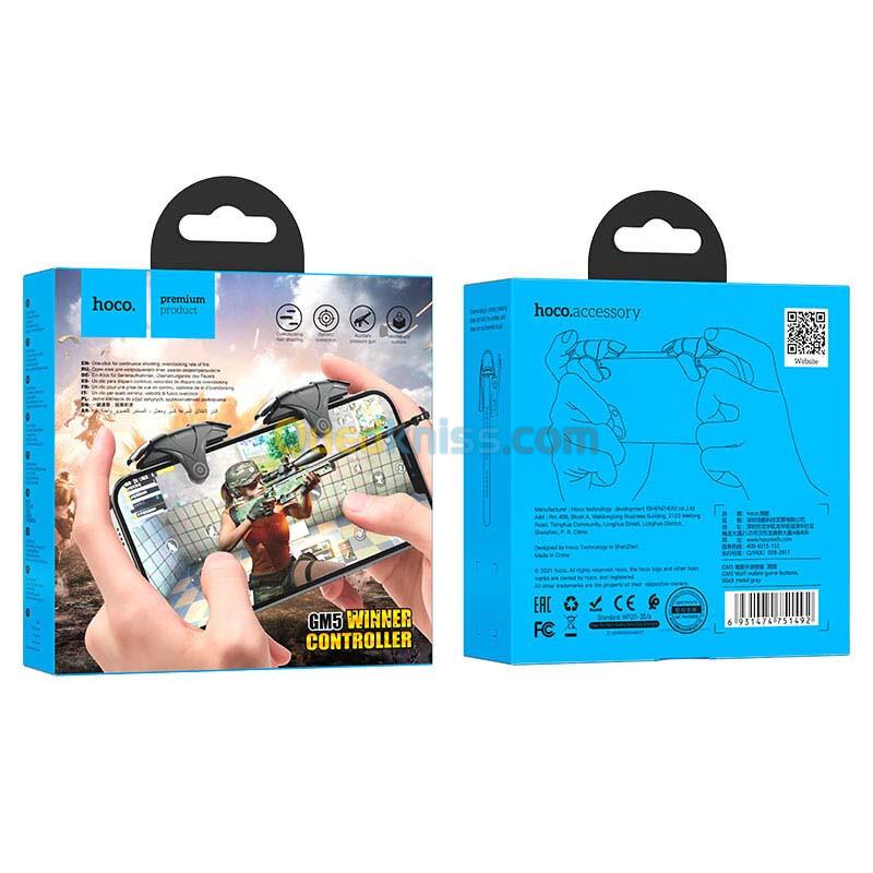 HOCO GM5 Gâchettes Boutons Gaming de Tir pour Smartphone - Boutons de Jeu PUBG Free Fire