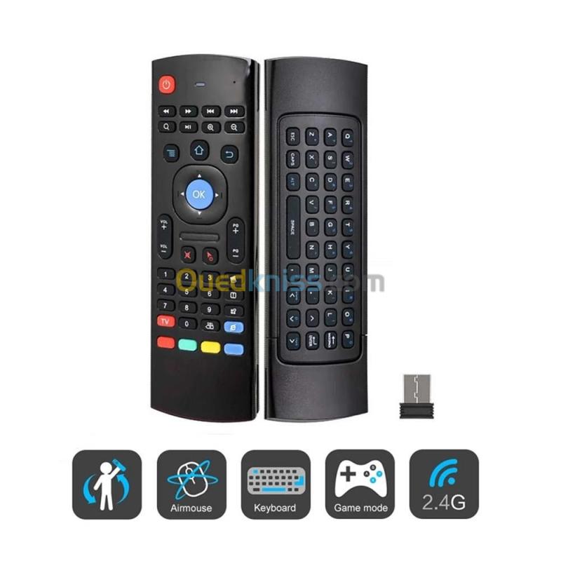  Télécommande Air Mouse Avec Clavier Sans Fil 2.4Ghz Pour Smart Tv/ Tv Box Android PC