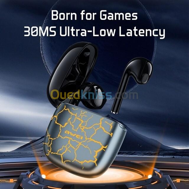 Ecouteur Earbuds sans-fil bluetooth 5.1 AWEI TWS T28 Pro Étanche IPX6 Gaming 3
