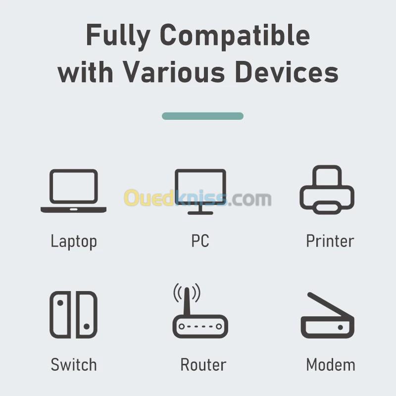 Adaptateur Ethernet USB 3.0 / Type-C to vers RJ45 1000Mbps 5