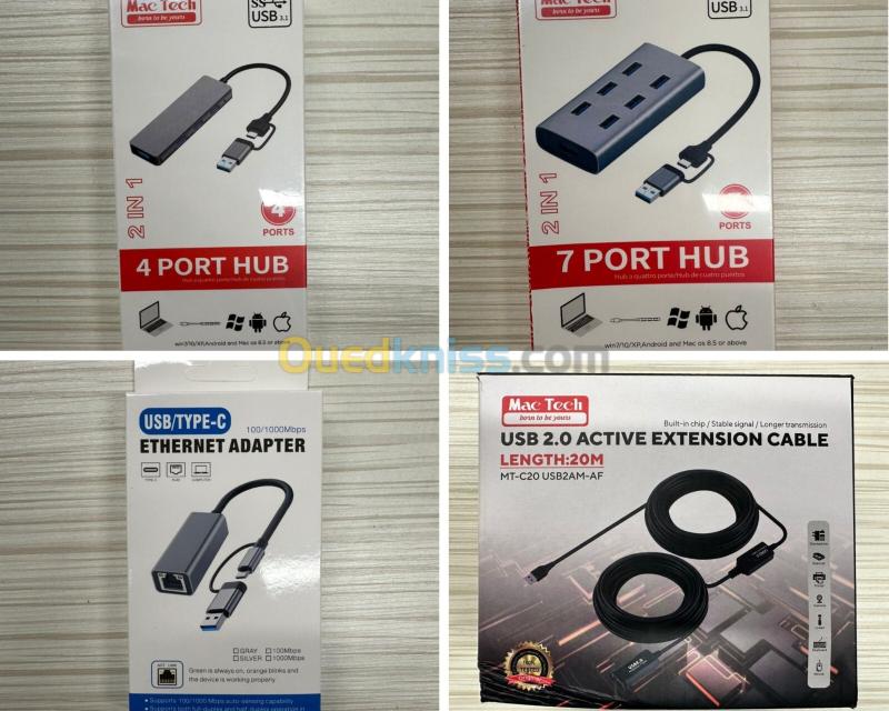 Accessoires USB Mac Tech - Réseau, Extension et Connectivité