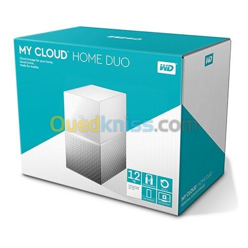BOITIER WD MY CLOUD HOME DUO 02 BAIES SUPPORT 12 TB - RJ 45 - SANS HDD