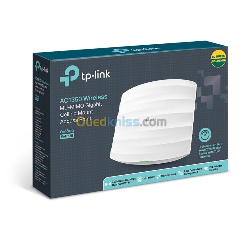 POINT D'ACCES PLAFONNIER TP-LINK EAP225 Wi-Fi 5 AC1350 DOUBLE BAND