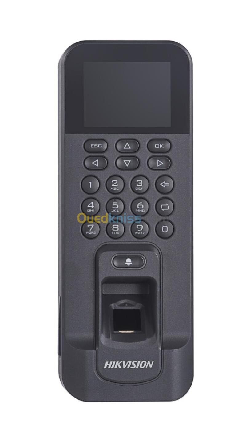 Terminal de contrôle d'accès et pointeuse biométrique empreinte, carte, code HikVision DS-K1T804AEF 2