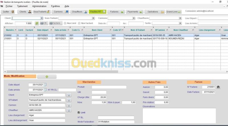logiciel de gestion du transport de marchandises