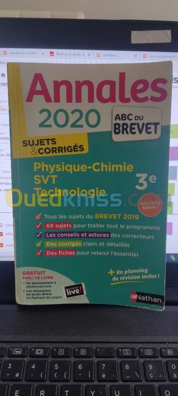  Annales Brevet 2020 Maths, physique-chimie svt technologie programmes français LIAD