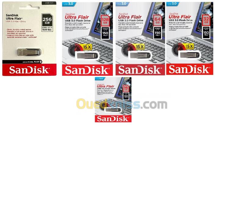  FLASH DISQUE SANDISK ULTRA FLAIR USB 3.0 150MB/S
