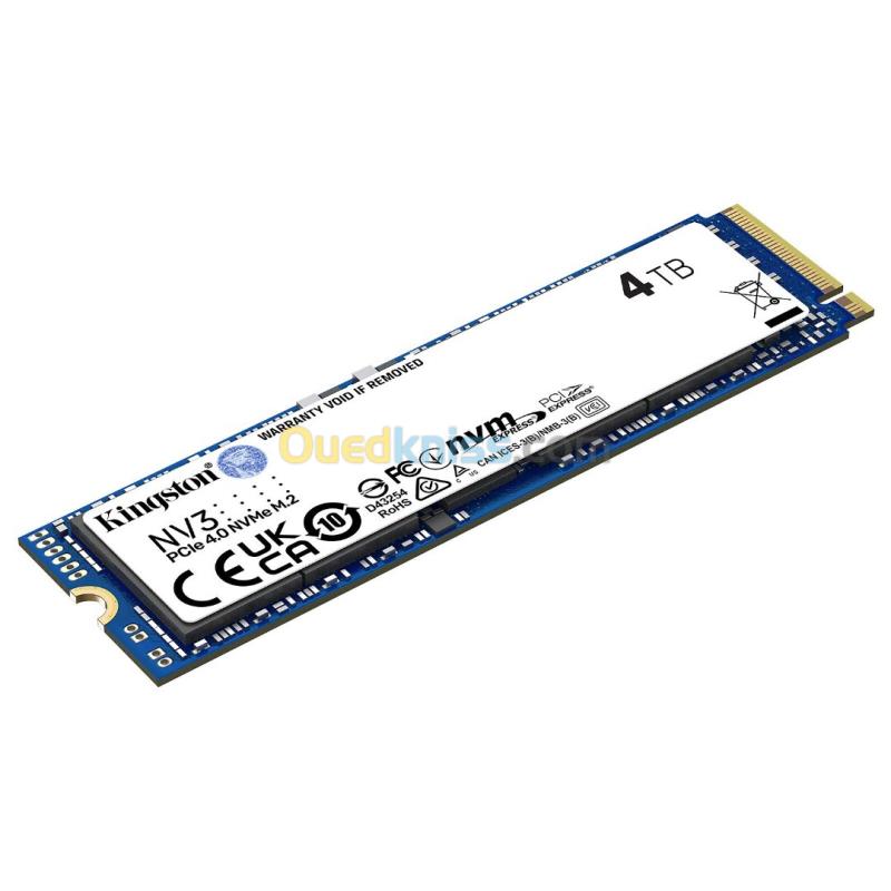 KINGSTON NV3 PCIE 4.0 NVME SSD M.2 - 4TB - PCIE 4.0 - GEN 4 - JUSQU'À 6000MB/S - PC & LAPTOP -BLACK 2
