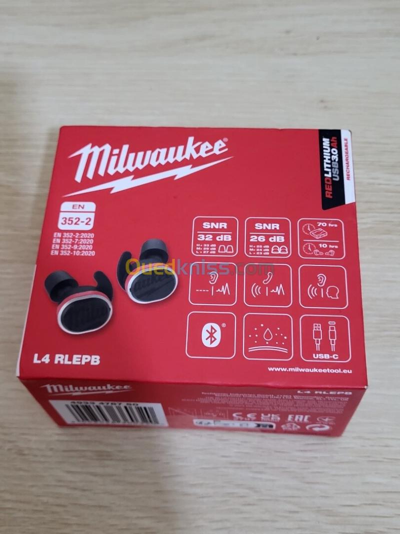 Ecouteur Milwaukee L4 RLEPB PROTECTION AUDITIVE BLUETOOTH -écouter de la musique parler au téléphone 6