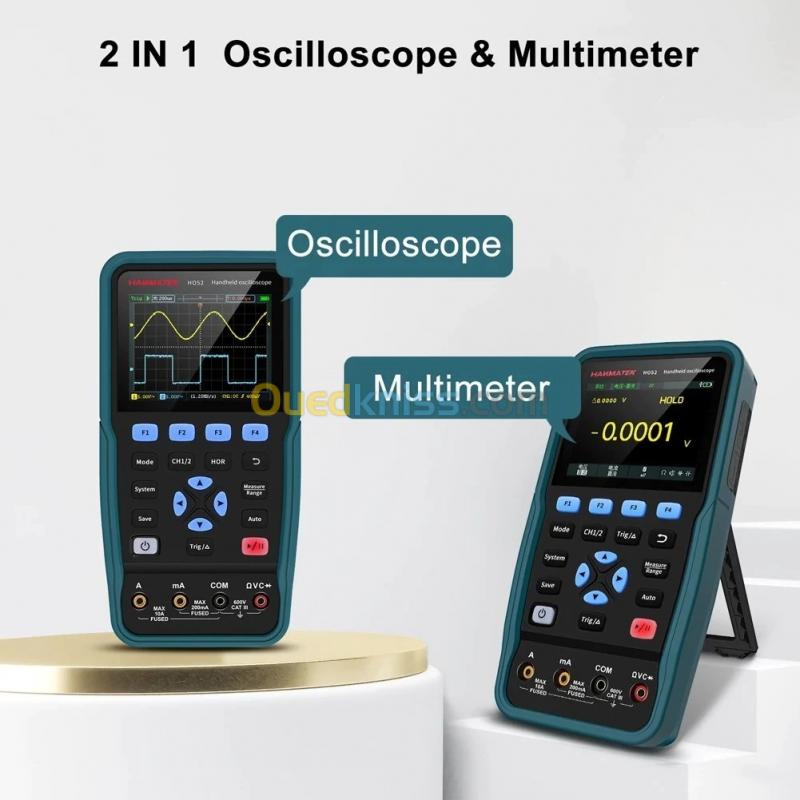  Oscilloscope numérique portatif HO52 50M, multimètre à bande passante, double fonction, canal USB2