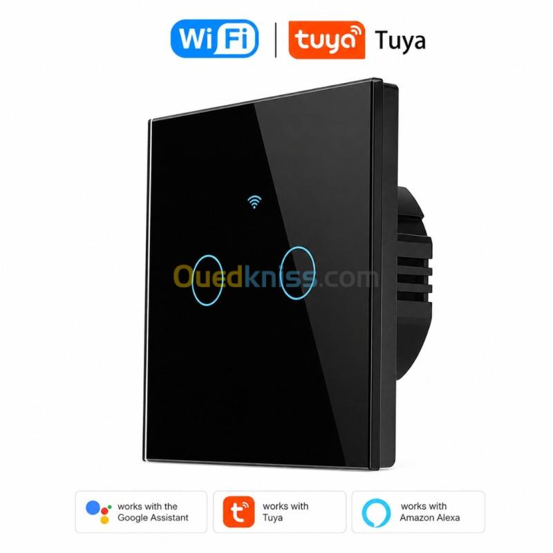 Interrupteur Tactile de lumière intelligent connecté wifi 1 / 2 / 3 / 4 / Boutons 3