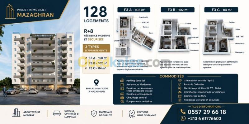 Vente Appartement F3 Mostaganem Mezghrane