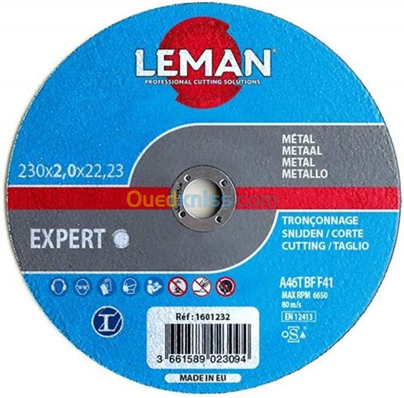  disques à tronçonner métal à moyeu déporté - D. 230 x Al. 22,23 x Ep. 2,5 mm -  - Leman