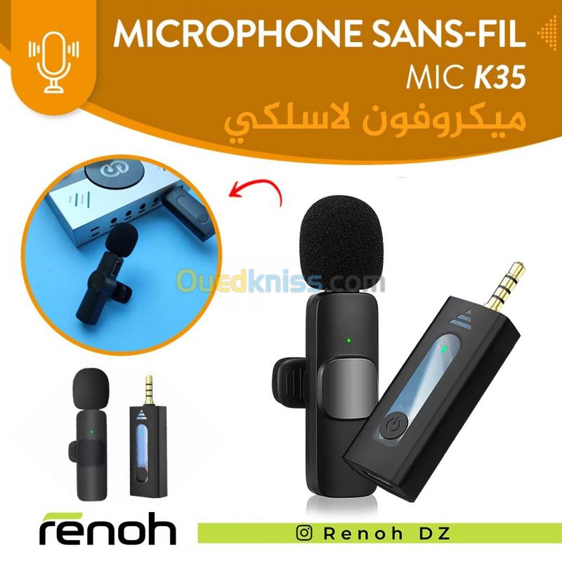 Microphone Sans-fil K35 JACK Pour Studio, Podcast - Alger Algérie