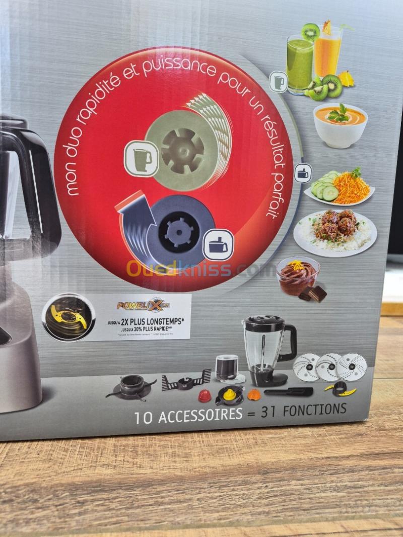 MOULINEX DoubleForce Robot multifonctions 10 accessoires 31 fonctions 1000w 3L 6 vitesses 6